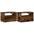 Mesitas de noche de pared 2uds color roble ahumado