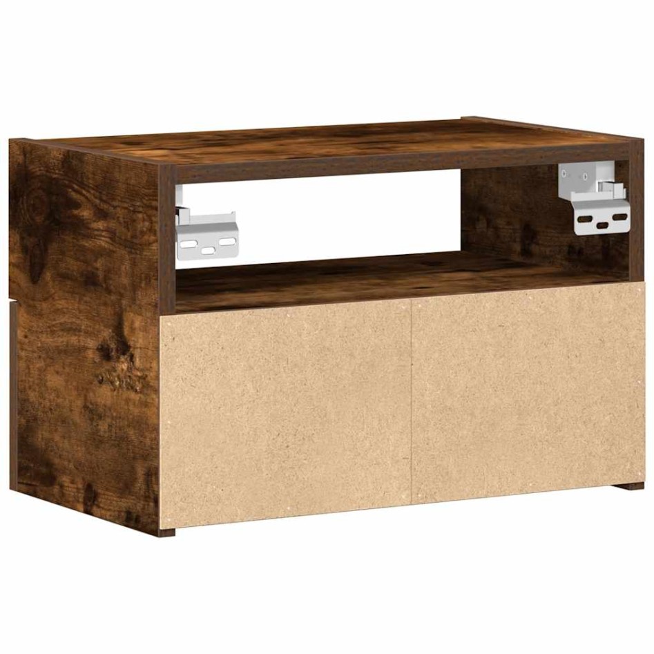 Mesitas de noche de pared 2uds color roble ahumado