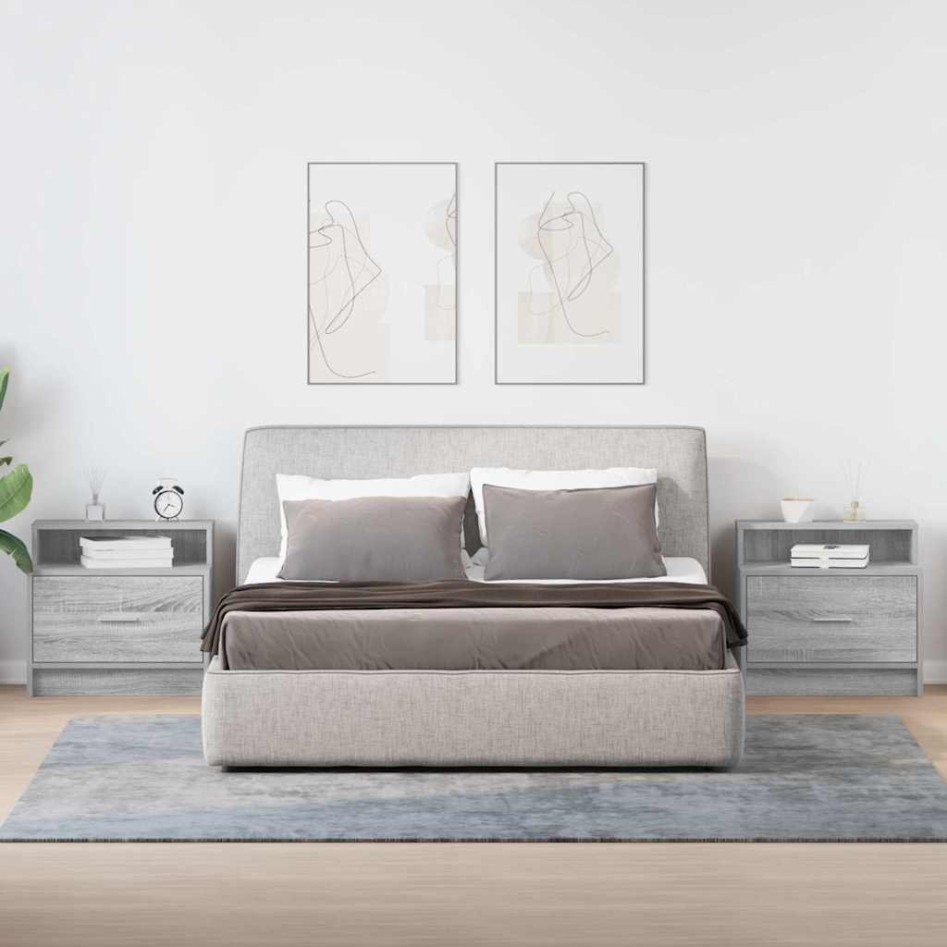 Mesillas de noche con cajón 2 uds gris sonoma 51x31x47