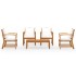 Muebles de jardín 5 piezas cojines madera maciza de