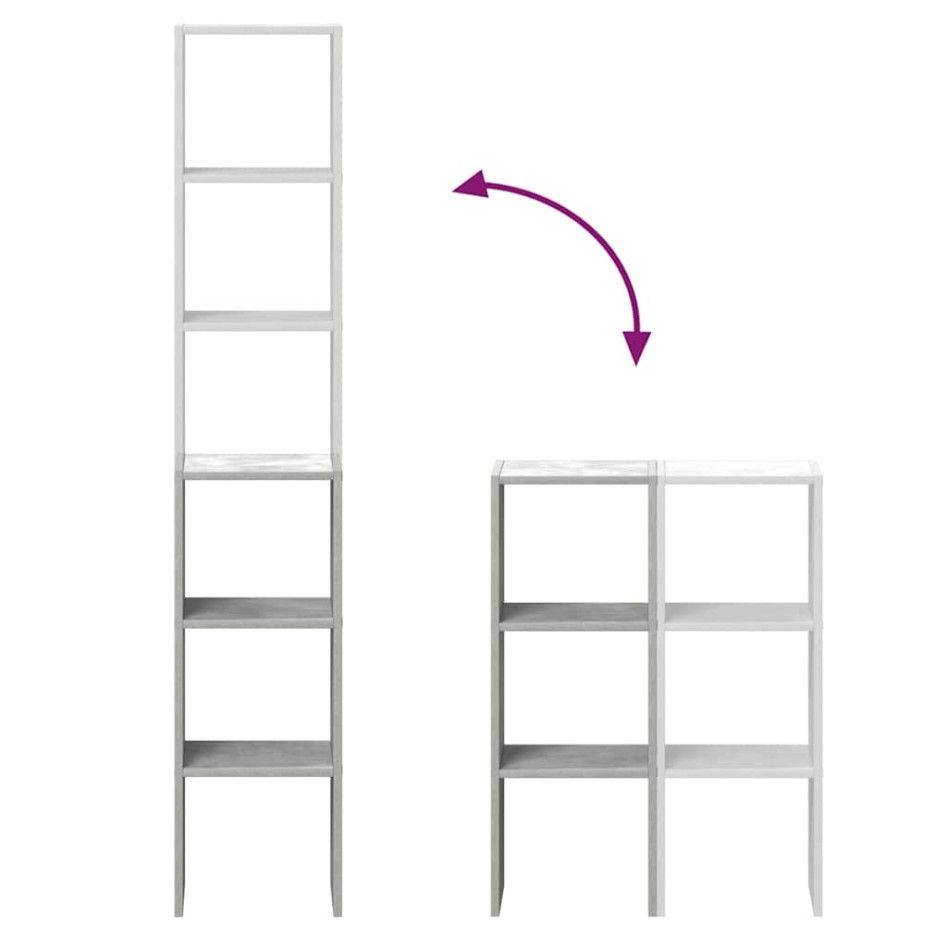 Librerías 2 uds madera contrachapada apilable gris