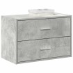 Armario con 2 cajones gris cemento 60x31x40cm madera ingeniería