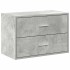 Armario con 2 cajones gris cemento 60x31x40cm madera