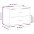 Armario con 2 cajones gris cemento 60x31x40cm madera