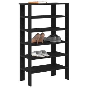 Mueble zapatero madera contrachapada negro 61x32x105