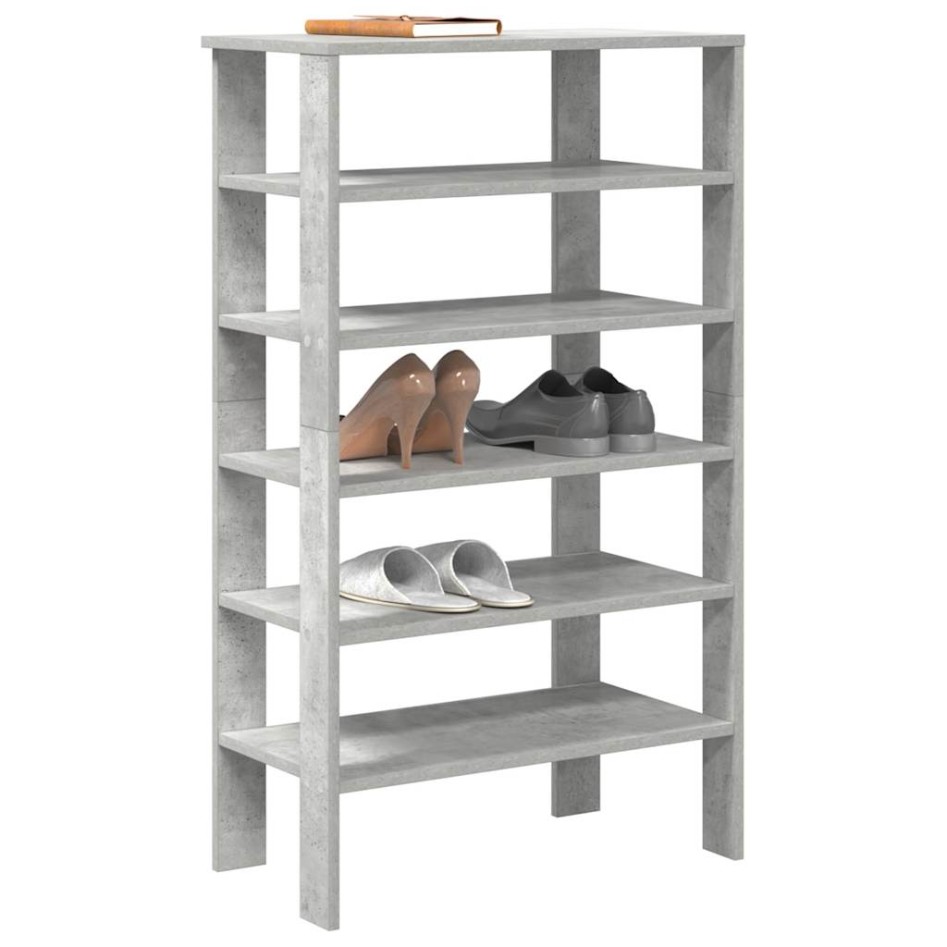 Mueble zapatero madera contrachapada gris hormigón 61x32x105