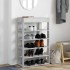 Mueble zapatero madera contrachapada gris hormigón 60x30x98