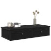 Estante de pared con cajones de madera contrachapada negro