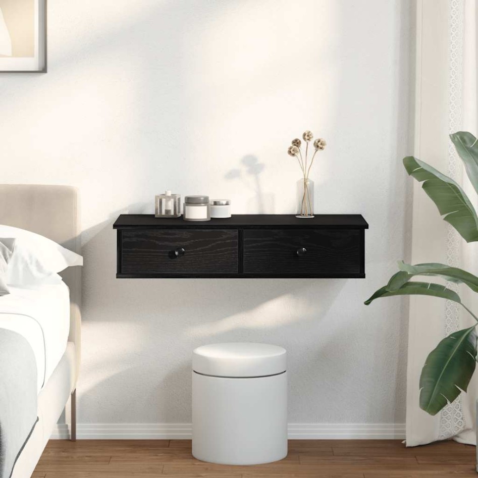 Estante de pared con cajones de madera contrachapada