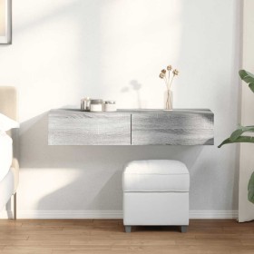 Estante de pared con cajones madera contrachapada sonoma