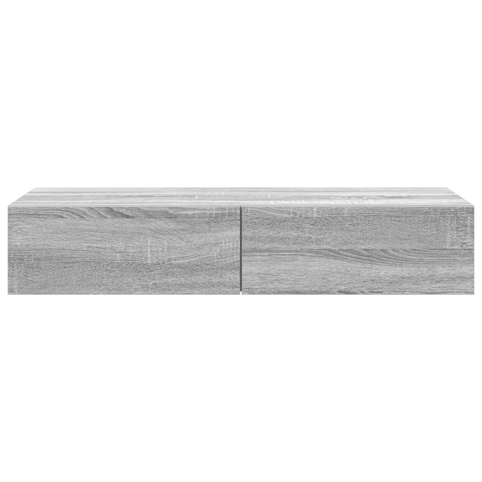 Estante de pared con cajones madera contrachapada sonoma