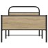 Estructura de cama sin colchón 90x200 cm madera roble