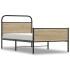 Estructura de cama sin colchón 100x200 cm madera roble