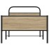 Estructura de cama sin colchón 100x200 cm madera roble