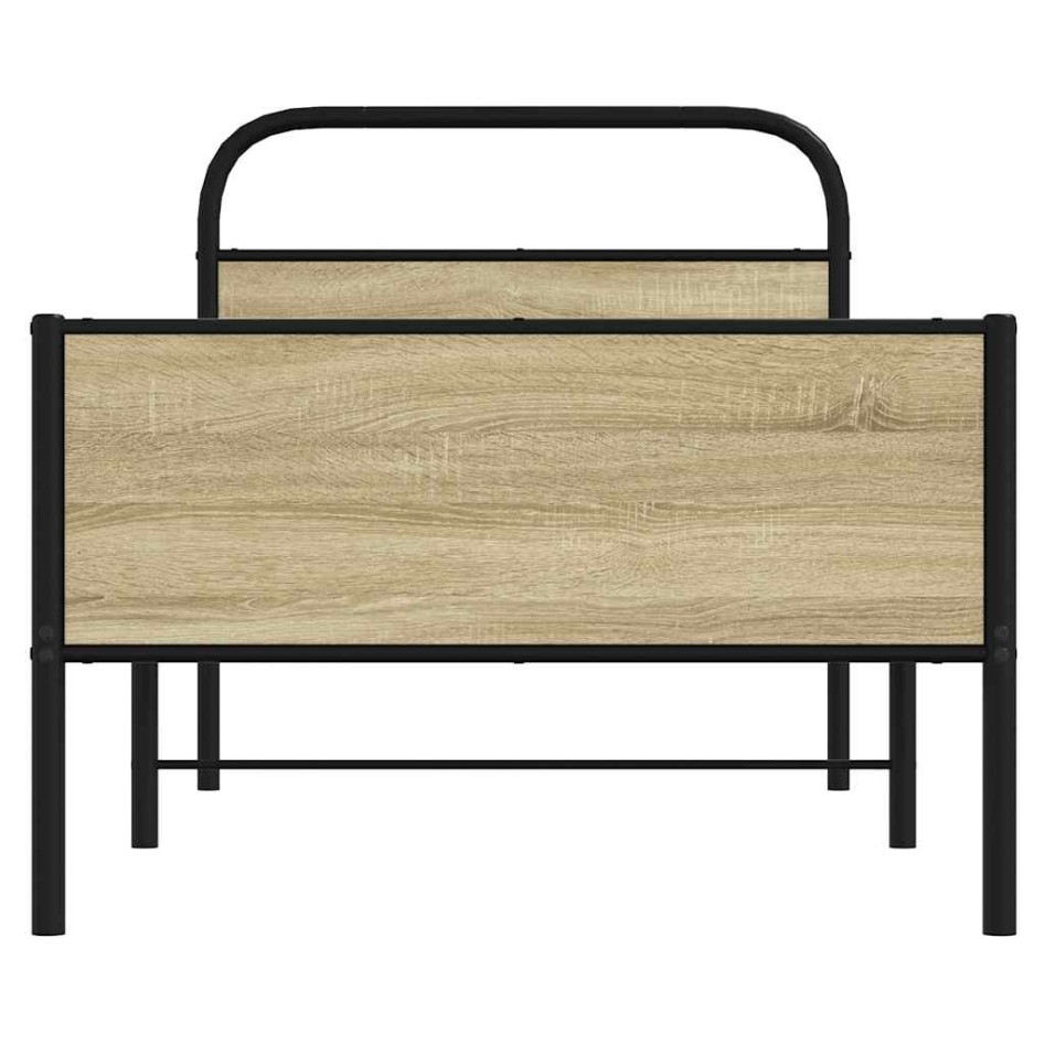 Estructura de cama sin colchón 75x190 cm madera roble