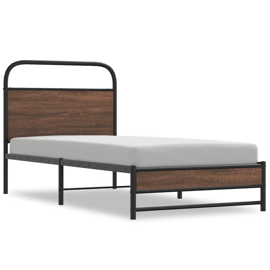 Estructura de cama sin colchón 90x190 cm madera marrón