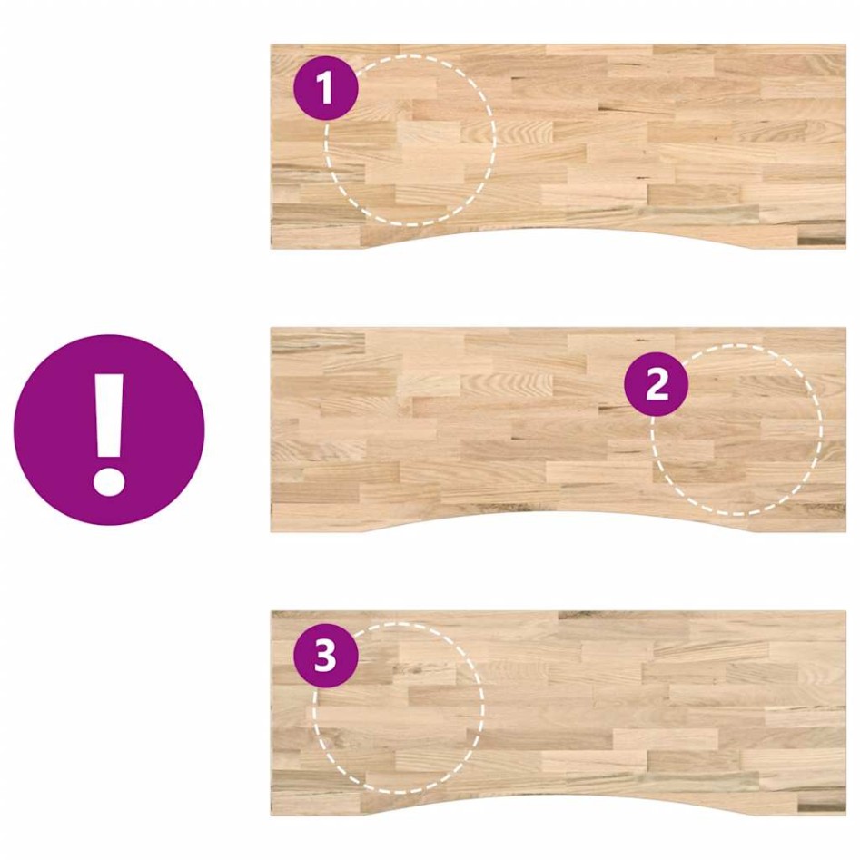 Tablero escritorio rectangular madera maciza roble sin