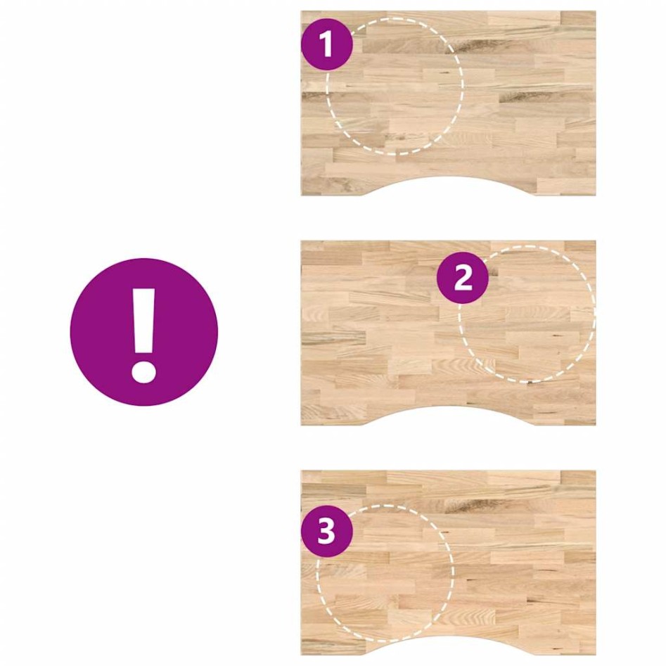 Tablero escritorio rectangular madera maciza roble sin