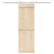 Kit de herrajes para puerta corredera 200 cm acero plateado