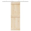 Kit de herrajes para puerta corredera 200 cm acero plateado