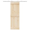 Kit de herrajes para puerta corredera 200 cm acero plateado
