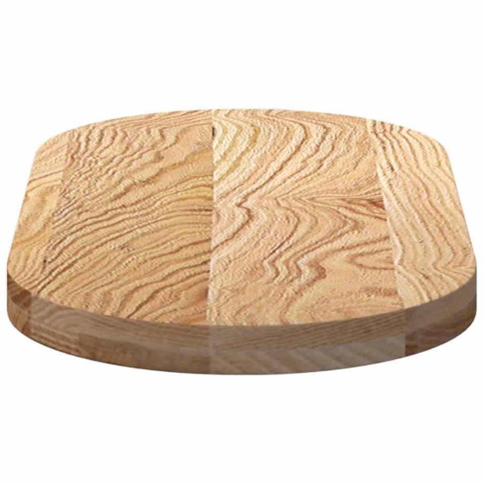 Tablero de mesa ovalado madera maciza de roble 80x40x4