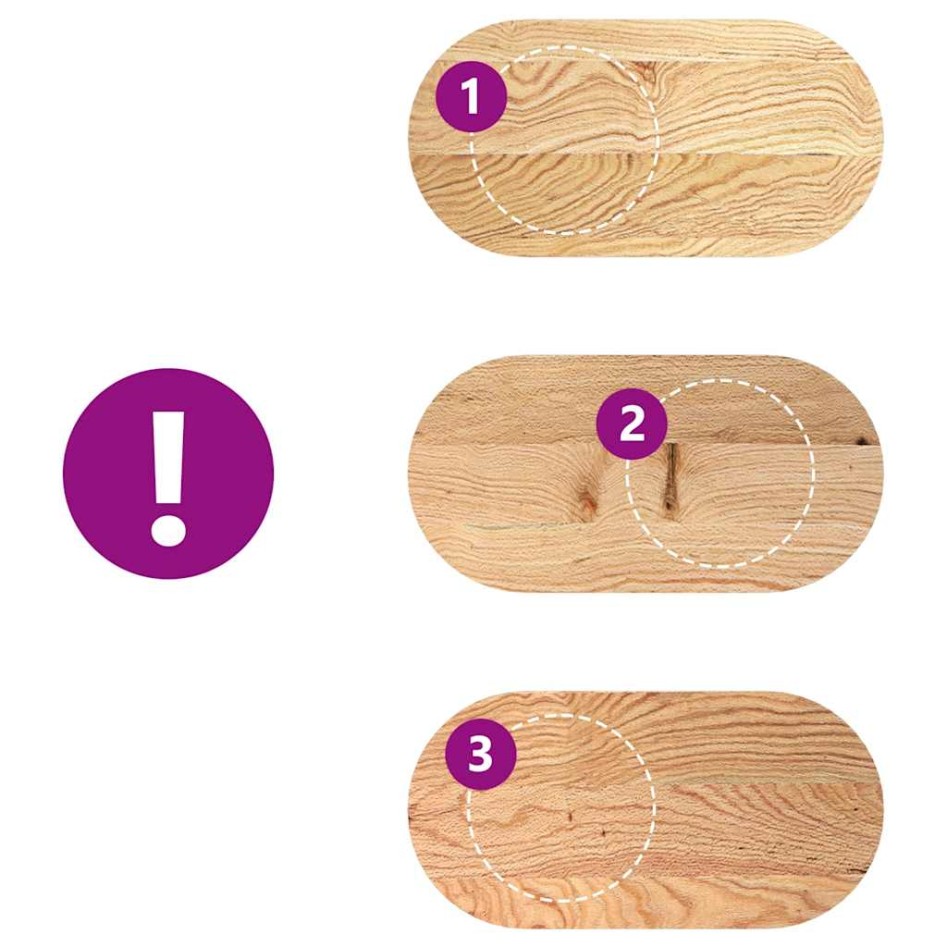 Tablero de mesa ovalado madera maciza de roble 80x40x4