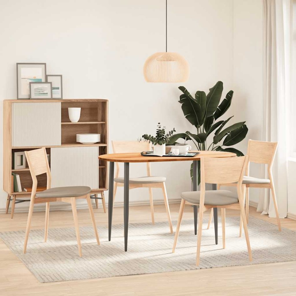 Tablero de mesa ovalado madera maciza de roble 120x60x2