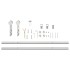 Kit de herrajes para puerta corredera 183 cm acero