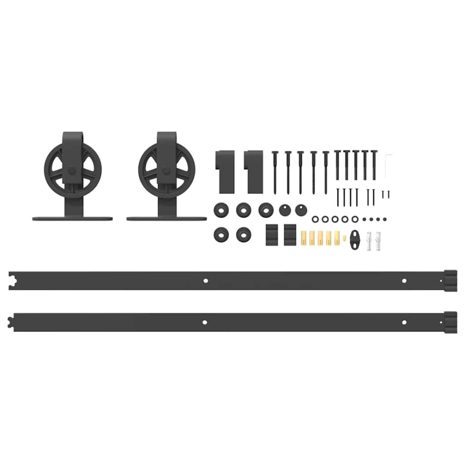 Kit de herrajes para puertas correderas acero negro 183