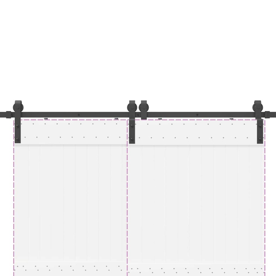 Kit de herrajes para puertas correderas acero negro 200