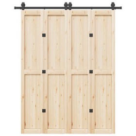 Kit de herrajes para puertas correderas acero negro 183