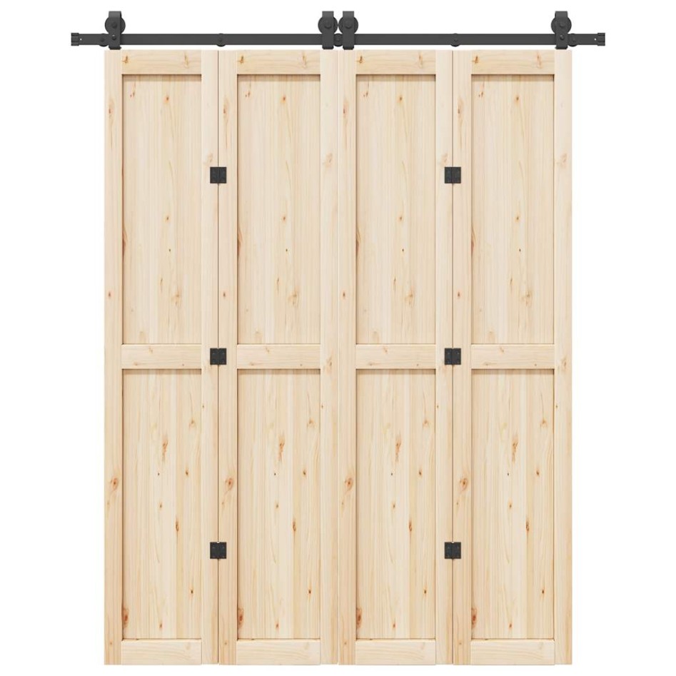 Kit de herrajes para puertas correderas acero negro 183