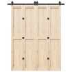 Kit de herrajes para puertas correderas acero negro 183 cm