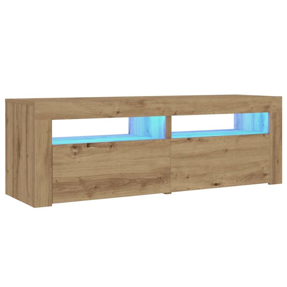 Mesitas de noche luces LEDs 2 uds roble artesanal 60x35x40