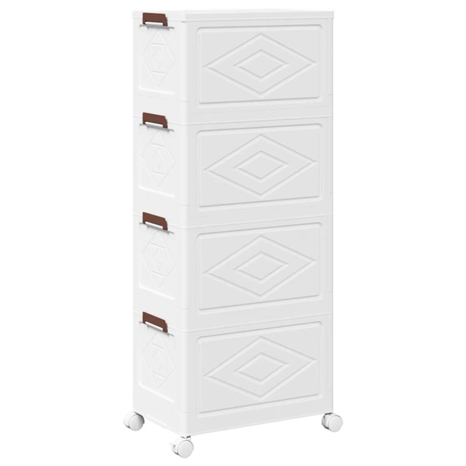 Caja de almacenamiento apilable con ruedas 4 niveles 28