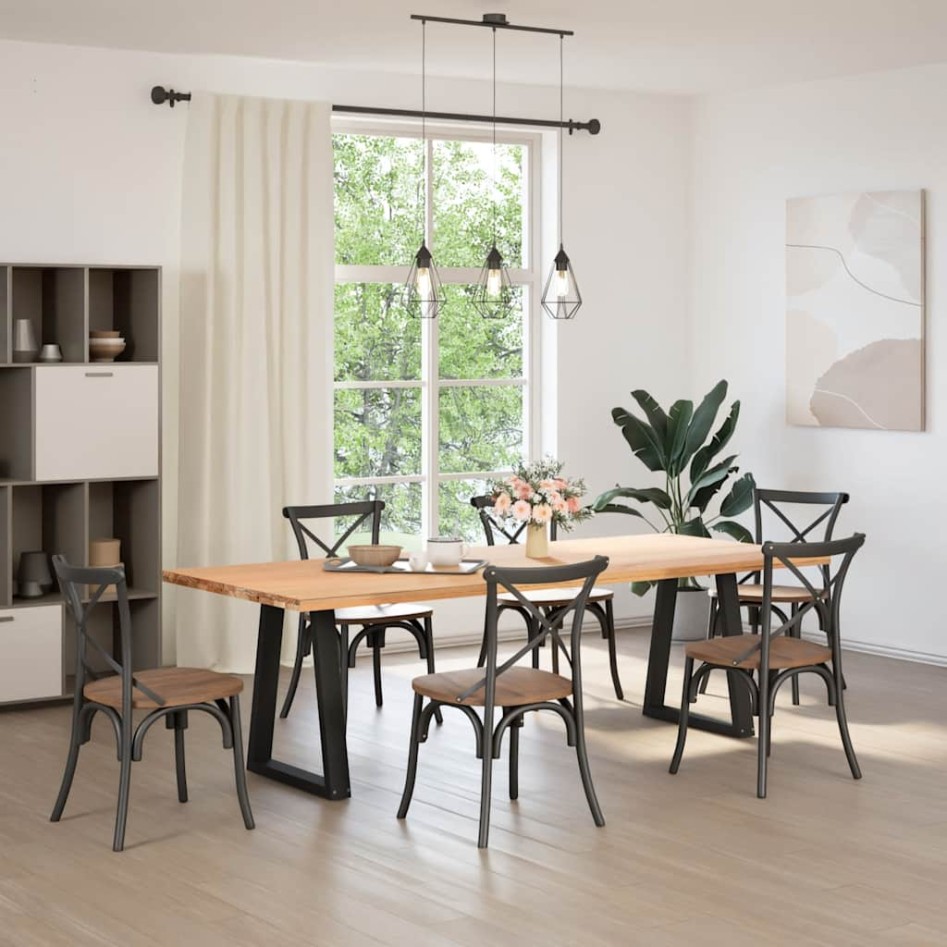 Patas para mesa de centro en forma de V 2 uds acero