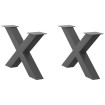 Patas para mesa de centro en forma de X 2 uds antracita acero