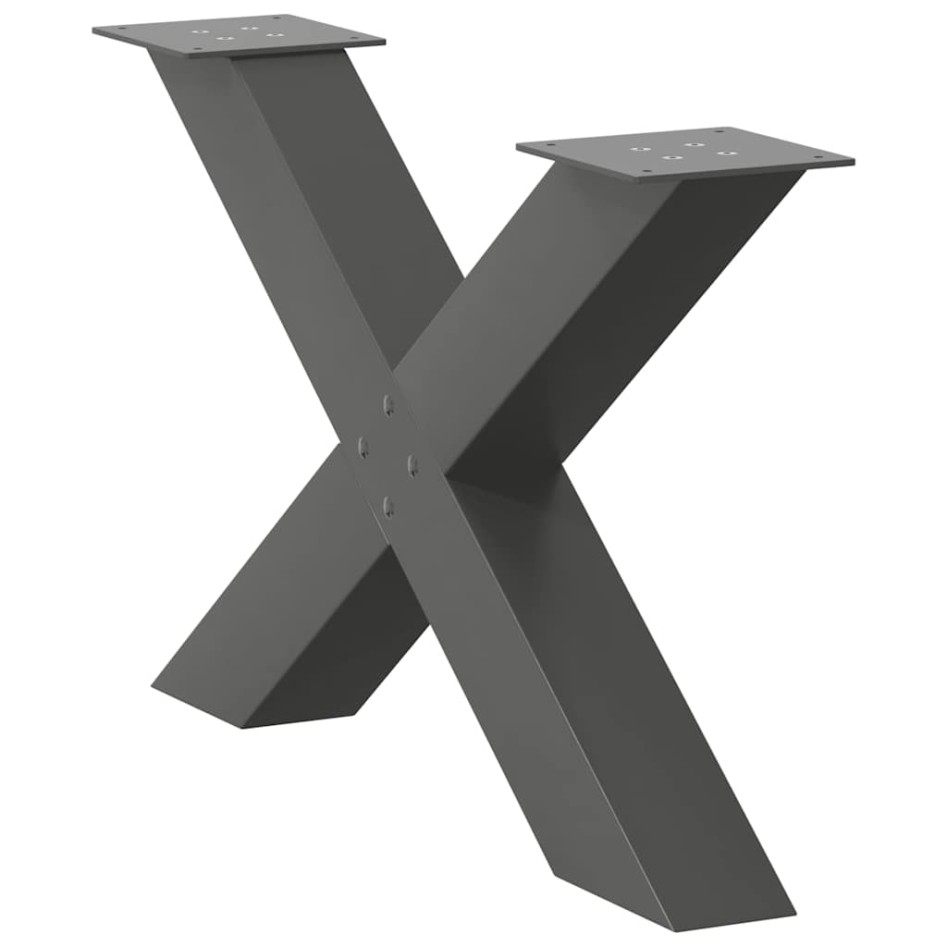Patas para mesa de centro en forma de X 2 uds antracita