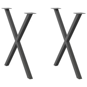Patas para mesa de comedor en forma de X 2 uds antracita