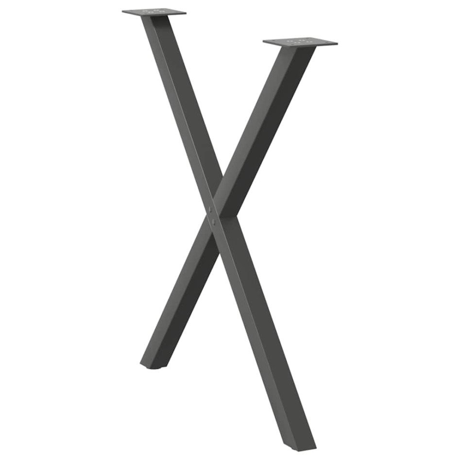 Patas para mesa de comedor en forma de X 2 uds antracita