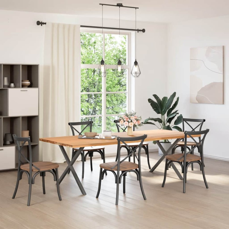 Patas para mesa de comedor en forma de X 2 uds antracita