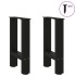 Patas de mesa de centro acero negro 2 uds 28x(42-43)