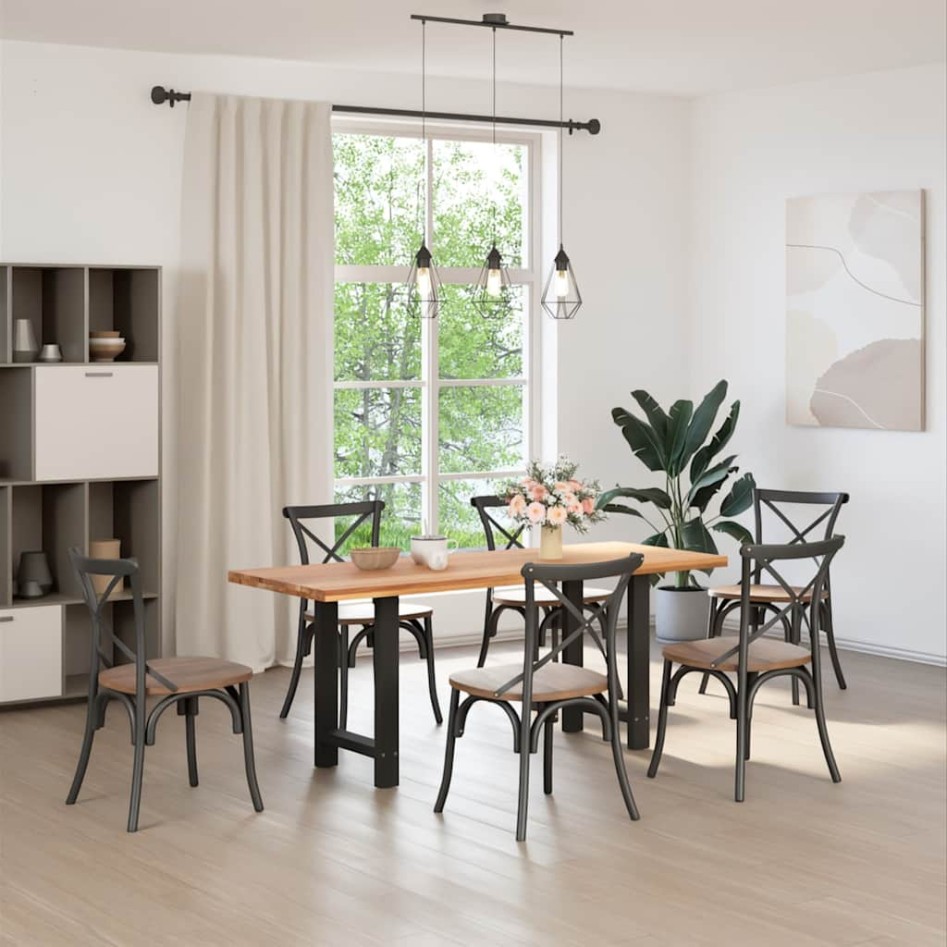 Patas de mesa de centro acero negro 2 uds 50x(72-73)