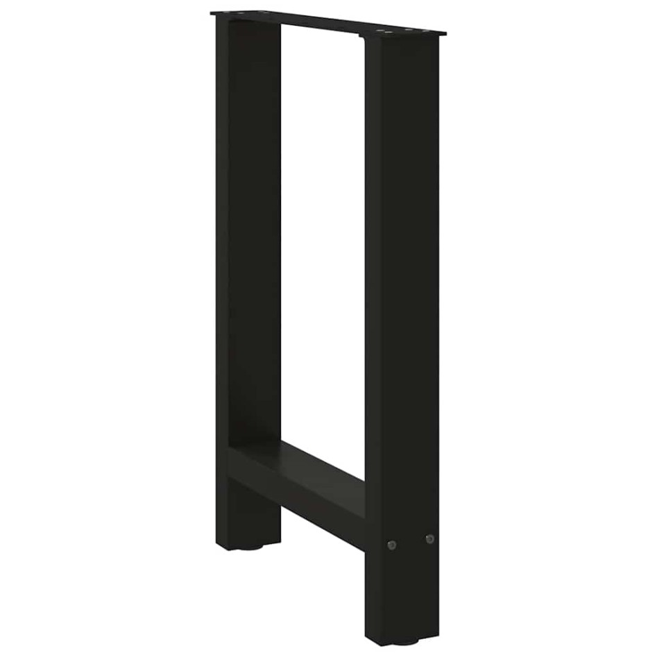 Patas de mesa de centro acero negro 2 uds 50x(72-73)