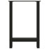 Patas de mesa de centro acero negro 2 uds 50x(72-73)