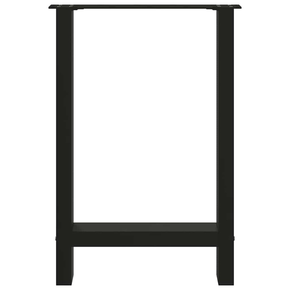 Patas de mesa de centro acero negro 2 uds 50x(72-73)