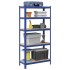 Estantería almacenaje 5 niveles azul madera ingeniería