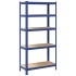 Estantería almacenaje 5 niveles azul madera ingeniería