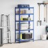 Estantería almacenaje 5 niveles azul madera ingeniería